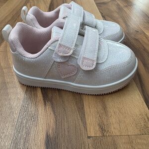 Sparkly Pink Heart Kids Sneakers
